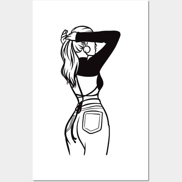 Woman line drawing Wall Art by Art of Aga